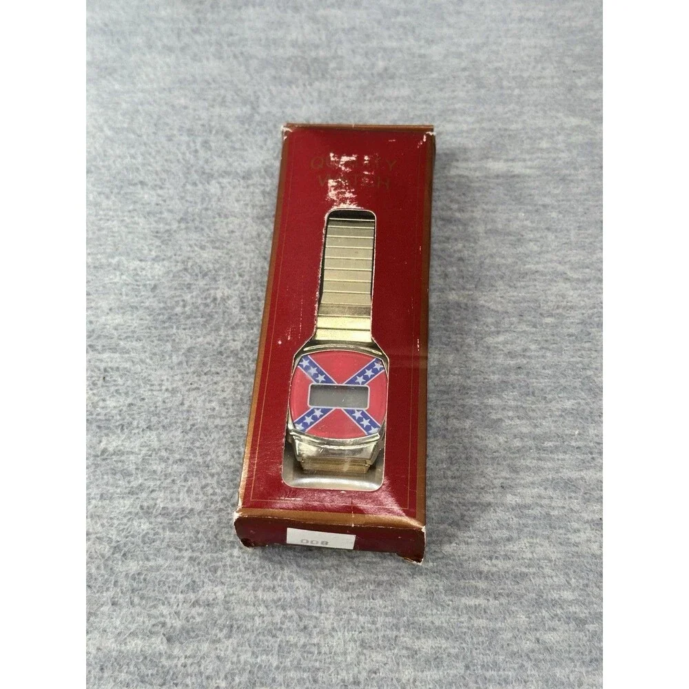 Vintage 1970s Gold Tone Dukles of Hazzard Advertising Digital Quartz Wristwatch